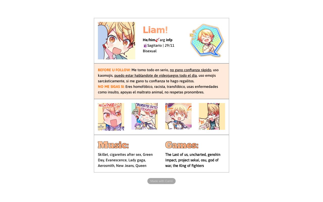 Liam card!
